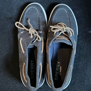 Men’s Sperry navy blue canvas boat shoes